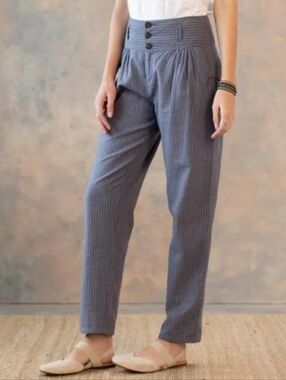 Sundance Amelia Linen Pant In Navy Size Woman's 8